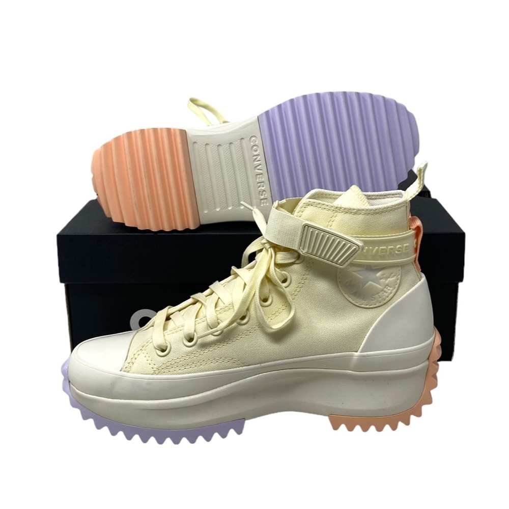 Converse Run Star Hike Platform Strap Shoes Women Size Canvas Soft Dune A05169C - Picture 7 of 10